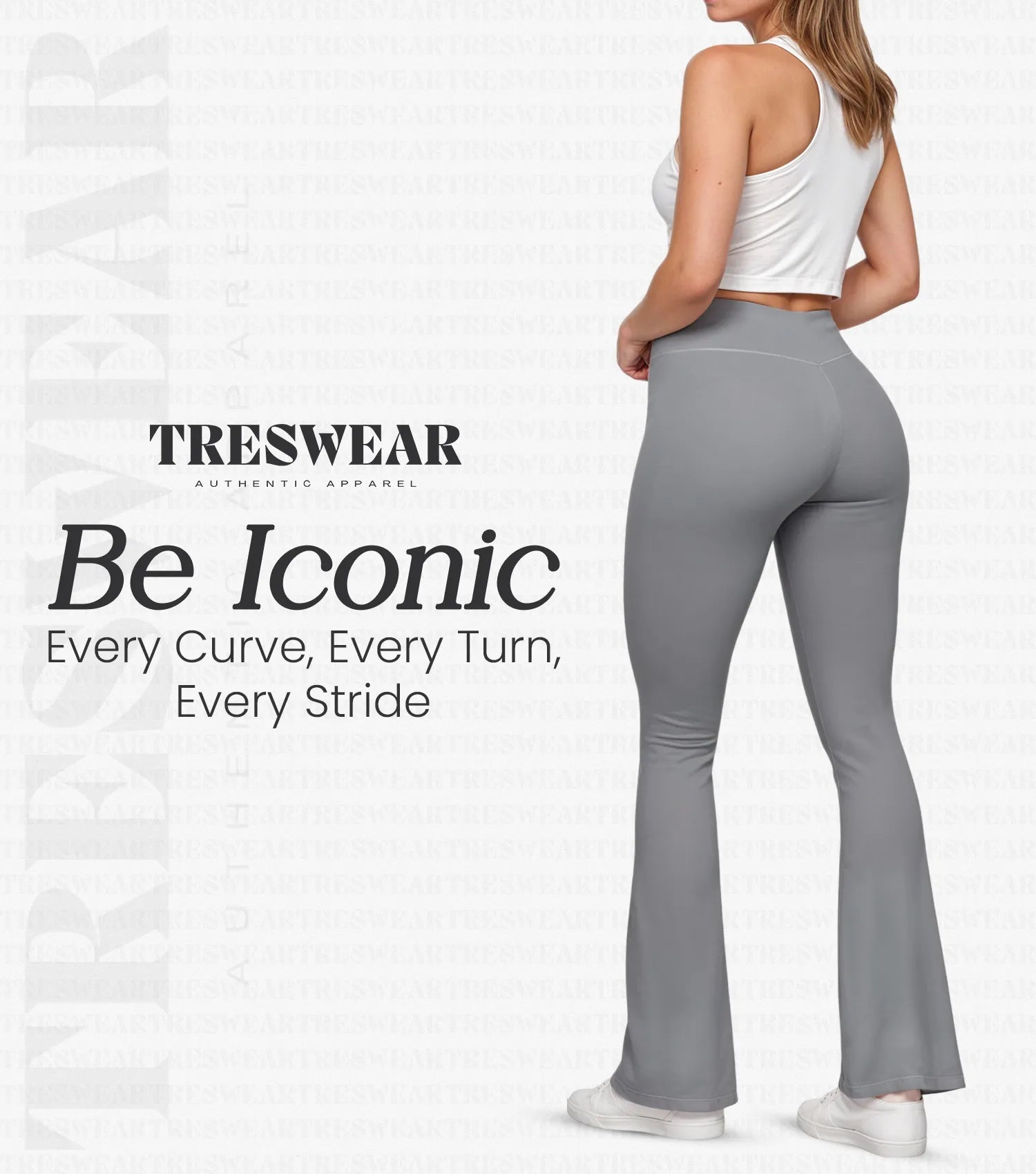 Crossover High Waisted Flare Leggings for Women with Tummy Control (Grey)