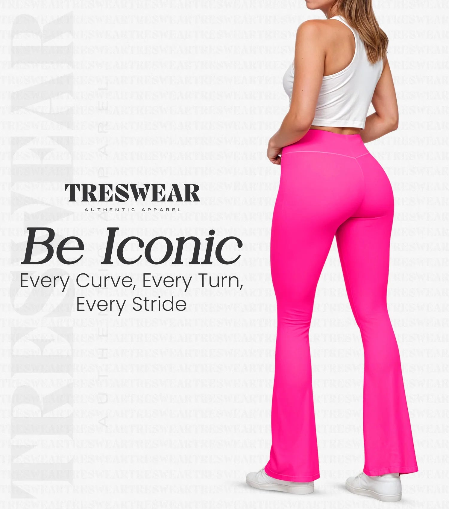 Crossover High Waisted Flare Leggings for Women with Tummy Control (Hot Pink)