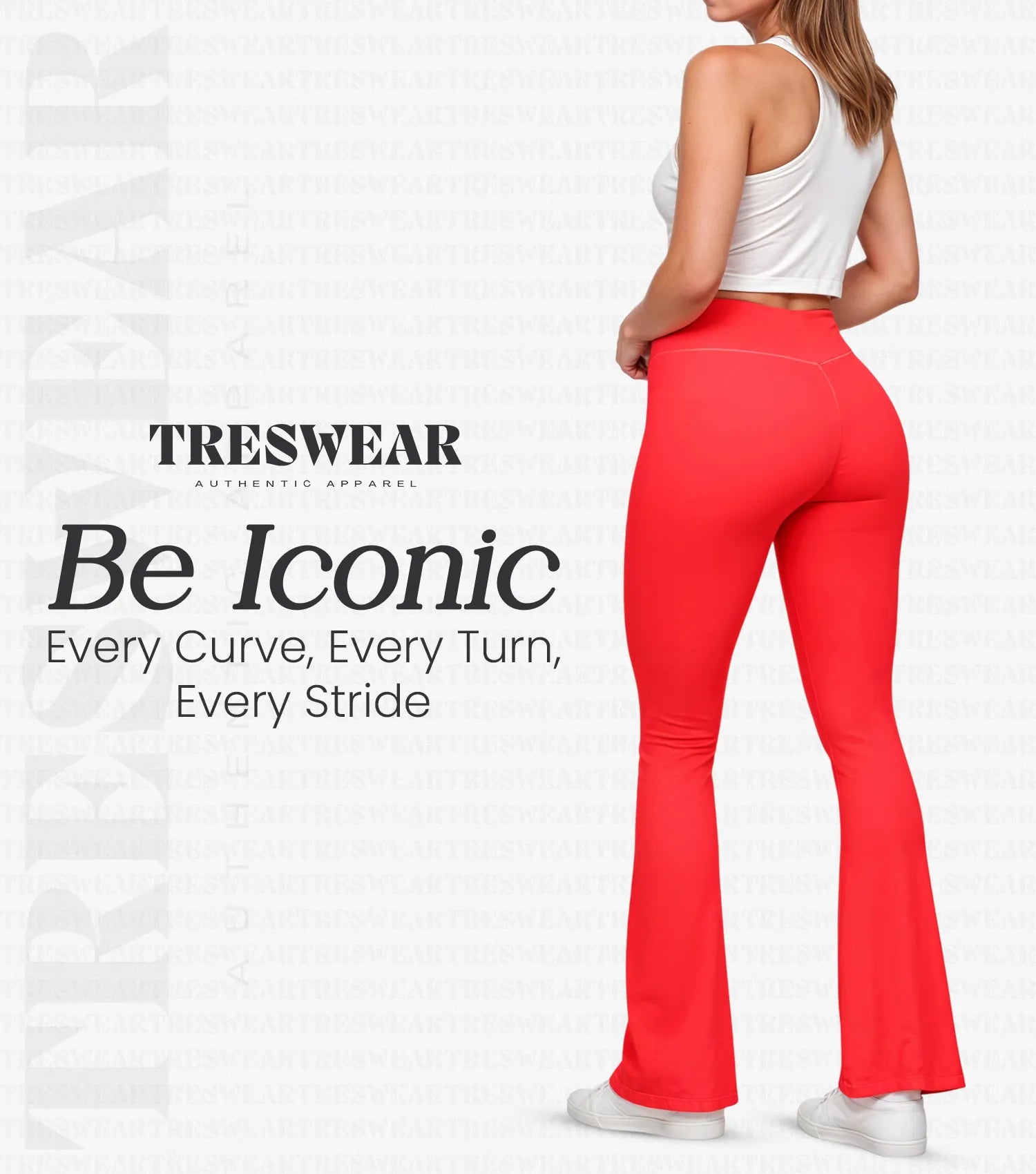 Crossover High Waisted Flare Leggings for Women with Tummy Control (Red)