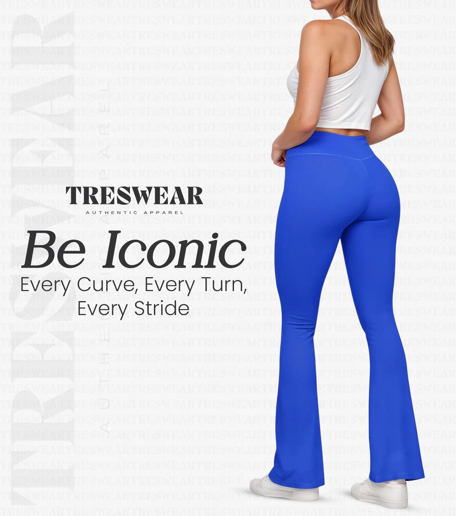 Crossover High Waisted Flare Leggings for Women with Tummy Control (Royal Blue)