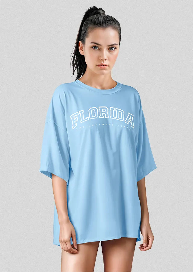 Women&amp;#39;s Oversized Tee Shirts, Loose Fit Crew Neck Short Sleeve Tops (Florida)